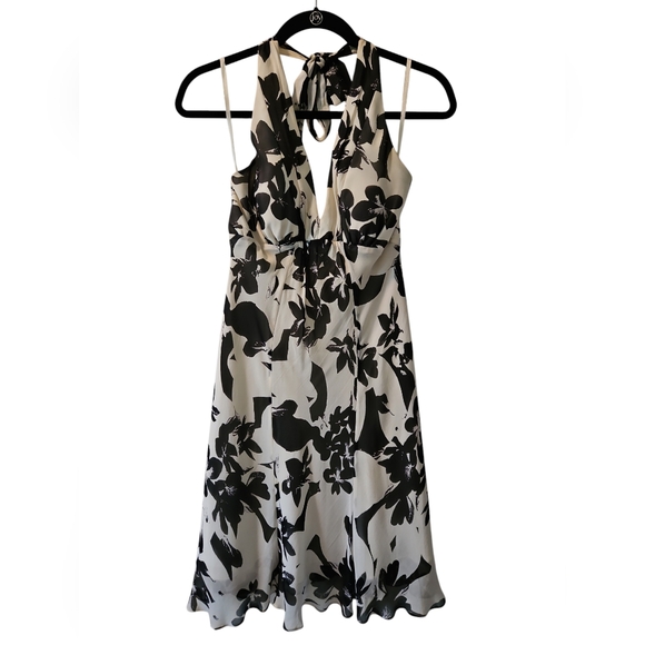 Floral Black and White Dress, WHBM, size 0 - Picture 1 of 3